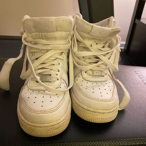 Nike White High-Top Sneakers with Ankle Strap